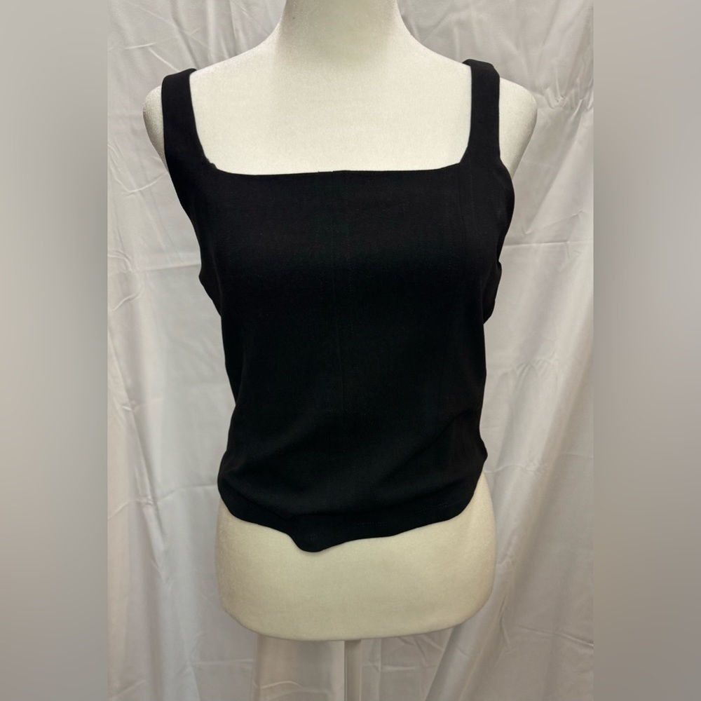 NWT Women’s Maurice crop corset style top, black Lg
